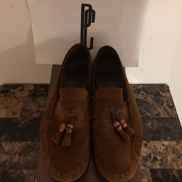 Gucci Moca Pelle S Gomma Suede Cudu Moccasin Loafers - Picture 4 of 10